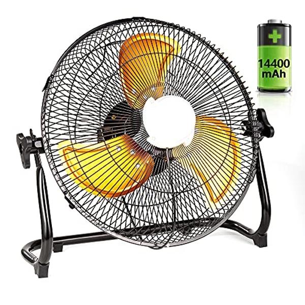 lcocove Battery Operated Fan, Portable Fan Runs 5-24 Hours, Rechargeable for Camping, Patio, Fishing, Battery Powered with USB Output