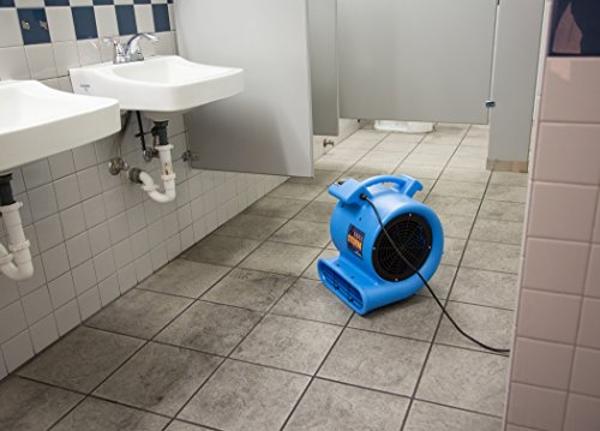 Soleaire Max Storm 1/2 HP Durable Lightweight Air Mover Carpet Dryer Blower Floor Fan for Pro Janitorial Cleaner, Blue, 1 Pack