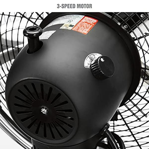 OEMTOOLS OEM24871 20" Oscillating Pedestal Fan, Commercial Fan For Worksites, Industrial Fans, High Velocity Shop Fan, Pedestal Fan, Oscillating Fan On Stand, Warehouse, Garage, or