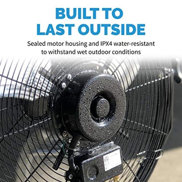 NewAir 18” Outdoor Rated 2-in-1 High Velocity Floor or Wall Mounted Fan with 3 Fan Speeds and Adjustable Tilt Head, NIF18CBK00