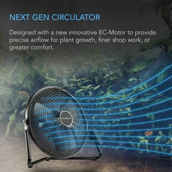 AC Infinity CLOUDLIFT S12, Industrial Wall Fan 12” with Wireless 10-Speed Controller, EC-Motor High-Velocity Shop Fan Floor Stand or Wall Mount, for Hydroponics, Greenhouses, Works