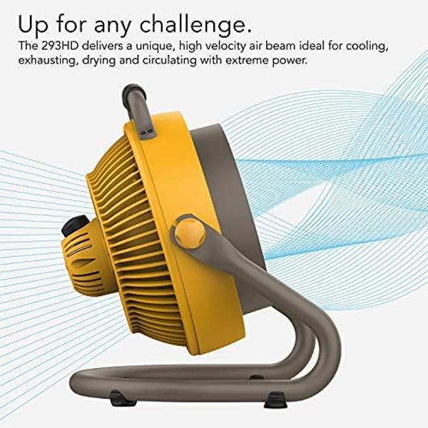 Vornado 293 Large Heavy Duty Shop Fan, 3 Speed Electric Fan, High Impact Casing, IP54-Rated Motor, Whole Room Air Circulator, Pivoting Head, Carry Handle, 16” Floor Fan for Bedroom