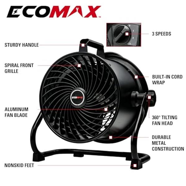 Soleaire Max Storm 1/2 HP Durable Lightweight Air Mover Carpet Dryer Blower Floor Fan for Pro Janitorial Cleaner, Blue, 1 Pack