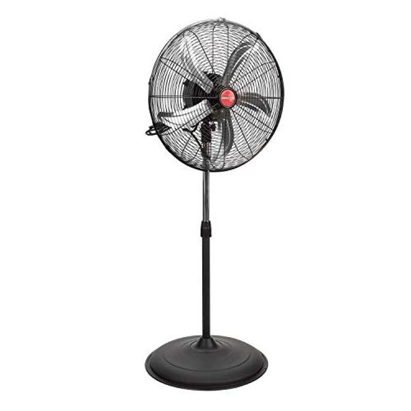 OEMTOOLS OEM24871 20" Oscillating Pedestal Fan, Commercial Fan For Worksites, Industrial Fans, High Velocity Shop Fan, Pedestal Fan, Oscillating Fan On Stand, Warehouse, Garage, or
