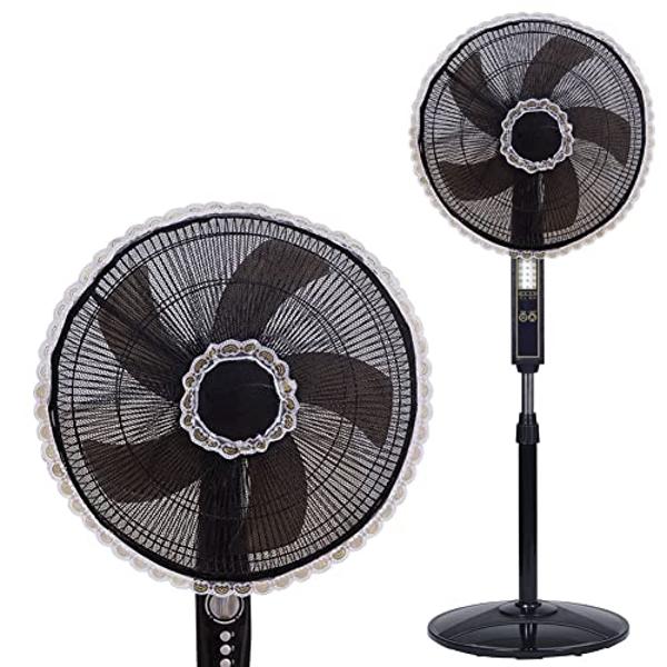 2 Pack Summer Fan Safety Protection Cover, Round Electric Fan Guard Dust Covers, Kid Baby Finger Protector, Anti-Pinch Hand Electric Fan Mesh Net Cover for Pedestal Fan, Standing F