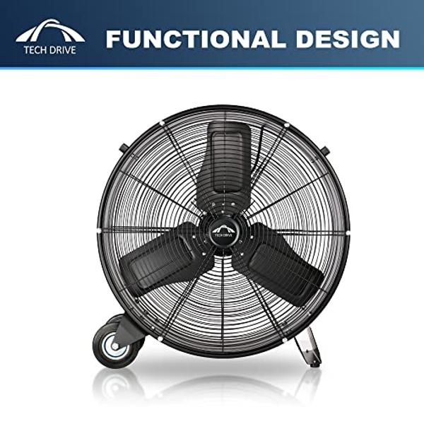 MOUNTO AM25AX 2-Speed 1/4 HP 4000 CFM 18-Inch Axial Fan Air Mover Blower with Roto-Mold Housing for Water Damage Restoration, Air Cooling, Ventilation, and Drying - Powerful Indust