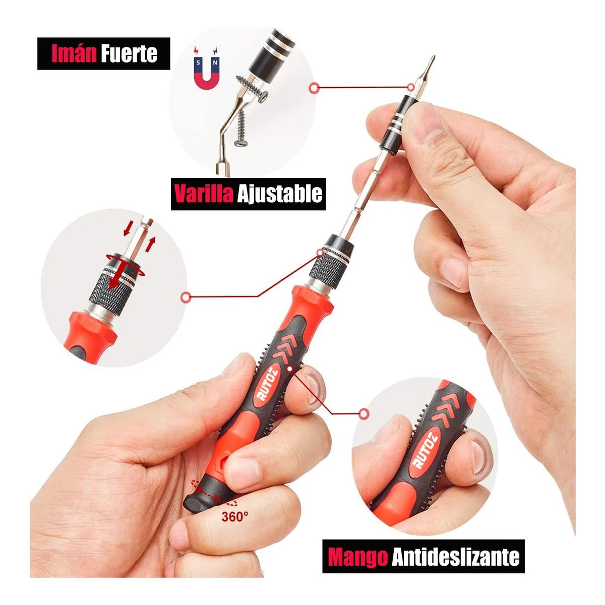 Kit De Desarmadores Juego De Destornillador Laptop Celular Rojo
