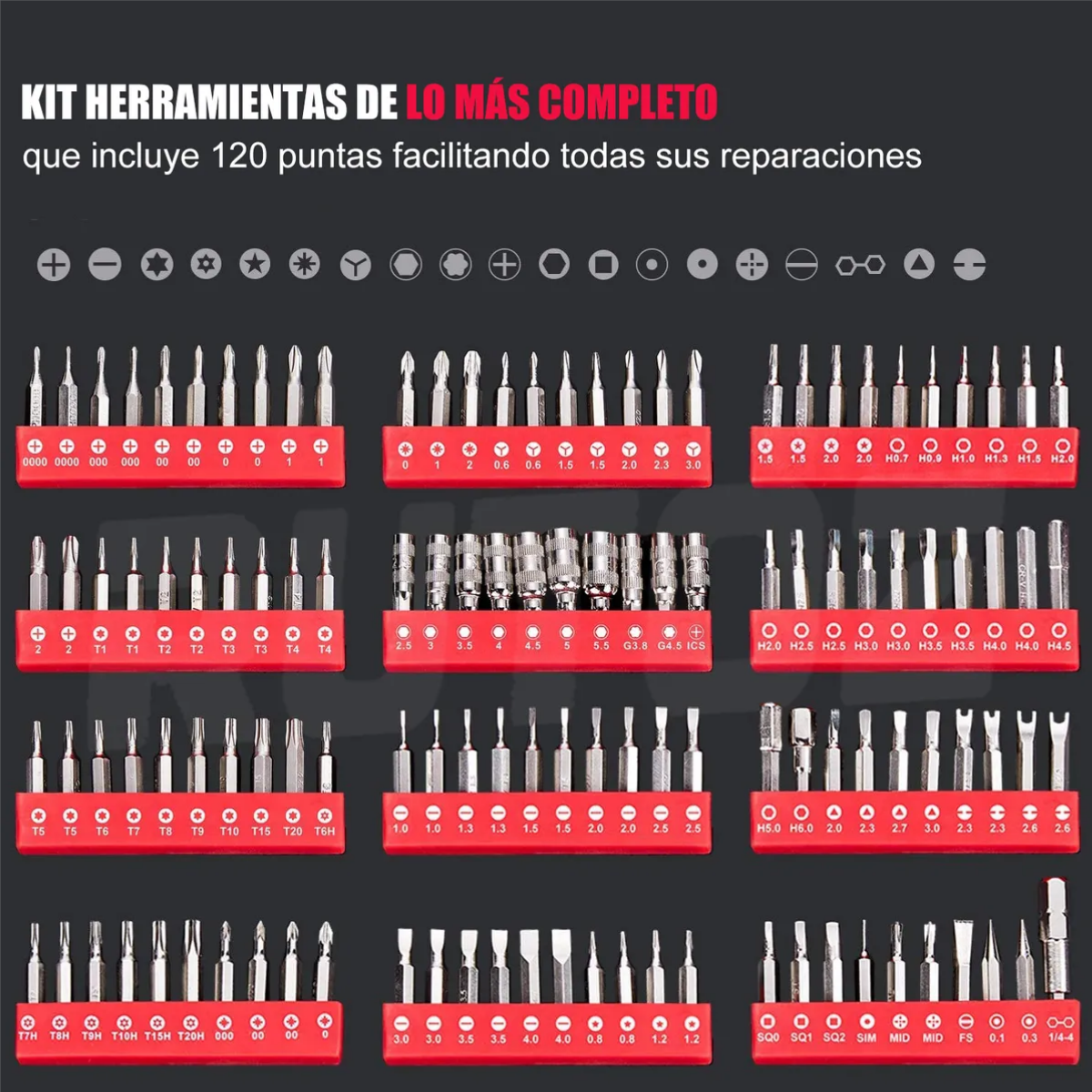 Kit De Desarmadores Juego De Destornillador Laptop Celular Rojo