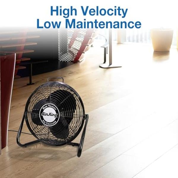 Air King 9212 12-Inch Industrial Grade High Velocity Pivoting Floor Fan , Black