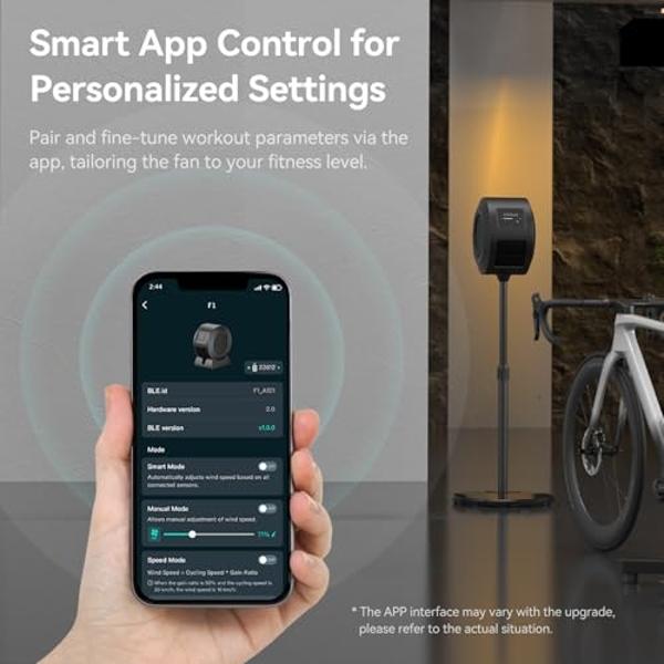 CYCPLUS Smart Indoor Cycling Fan, BLDC Motor Drive, 5 Speed Modes with Remote and APP Control, Low-Noise Bluetooth/ANT+ Cycling Fan for indoor Bike Trainers, Stationary/Spin Bikes,