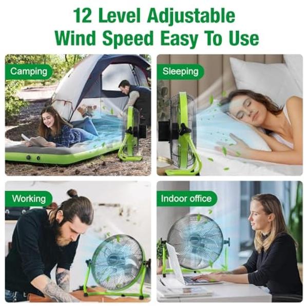 VEVOR 24" Industrial Drum Fan, 8900 CFM High Velocity Shop Fan with Stepless Speed Control, 360° Adjustable Tilt, Heavy Duty Floor Fan for Warehouse, Workshop, Commercial Use, 5ft 