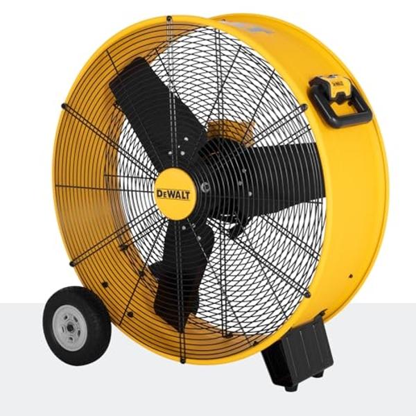 DEWALT DXF3080 High-Velocity 30" Industrial Drum Fan, 8000CFM, Heavy Duty Metal Fan for Floor, Barn, Warehouse