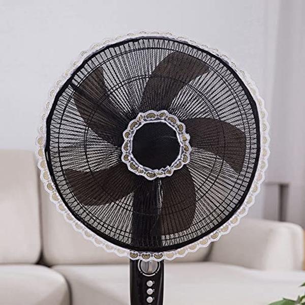 2 Pack Summer Fan Safety Protection Cover, Round Electric Fan Guard Dust Covers, Kid Baby Finger Protector, Anti-Pinch Hand Electric Fan Mesh Net Cover for Pedestal Fan, Standing F