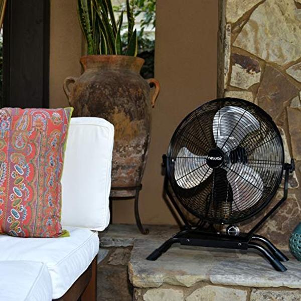 NewAir 18” Outdoor Rated 2-in-1 High Velocity Floor or Wall Mounted Fan with 3 Fan Speeds and Adjustable Tilt Head, NIF18CBK00