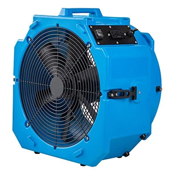 MOUNTO AM25AX 2-Speed 1/4 HP 4000 CFM 18-Inch Axial Fan Air Mover Blower with Roto-Mold Housing for Water Damage Restoration, Air Cooling, Ventilation, and Drying - Powerful Indust