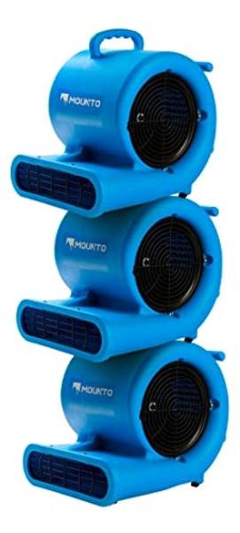 Mounto 1/3hp Air Mover 2000cfm Carpet Dryer Blower Floor Drying Fan - 3-Speed Air Mover w/Dual GFCI Outlet, 25ft Power Cord for Drying, Cooling, Air Circulation