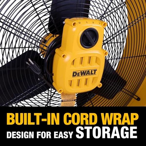 DEWALT DXF3080 High-Velocity 30" Industrial Drum Fan, 8000CFM, Heavy Duty Metal Fan for Floor, Barn, Warehouse