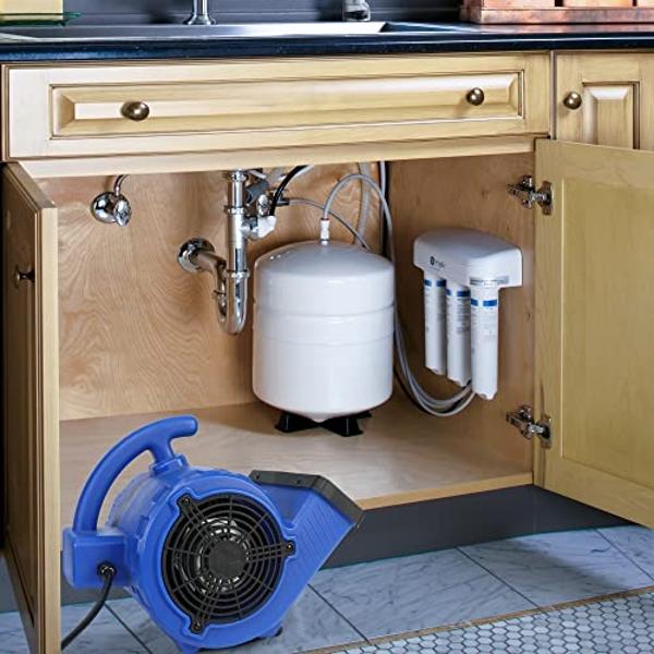 Simple Deluxe Blower Fan, 305 CFM Mini Floor Air Mover for Water Damage Restoration Carpet and Floors Dryer, Home and Plumbing Use, 16ft Power Cord, Blue