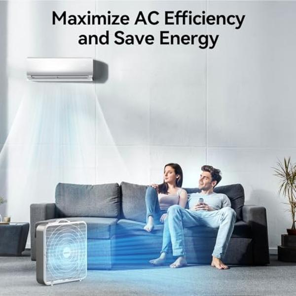 Shinic 20" Box Fans, 3-Speed Cooling Fans with Safety Grills, Perfect for Indoor Use Home, Garage, and Workshop - 2 Pack