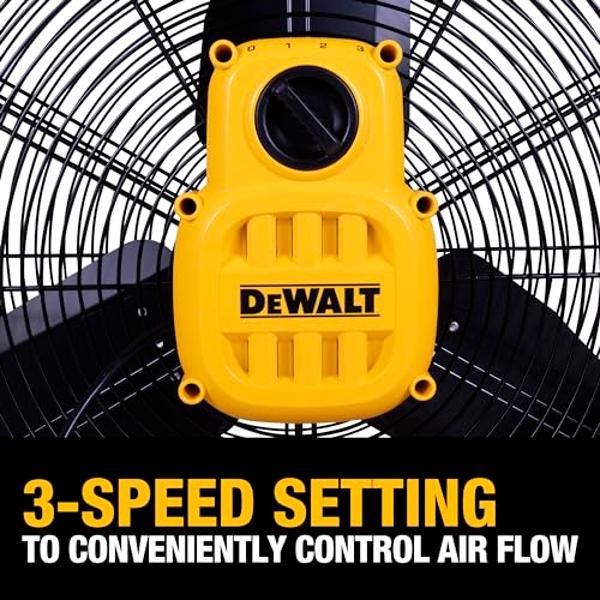 DEWALT DXF3080 High-Velocity 30" Industrial Drum Fan, 8000CFM, Heavy Duty Metal Fan for Floor, Barn, Warehouse