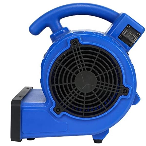 Simple Deluxe Blower Fan, 305 CFM Mini Floor Air Mover for Water Damage Restoration Carpet and Floors Dryer, Home and Plumbing Use, 16ft Power Cord, Blue