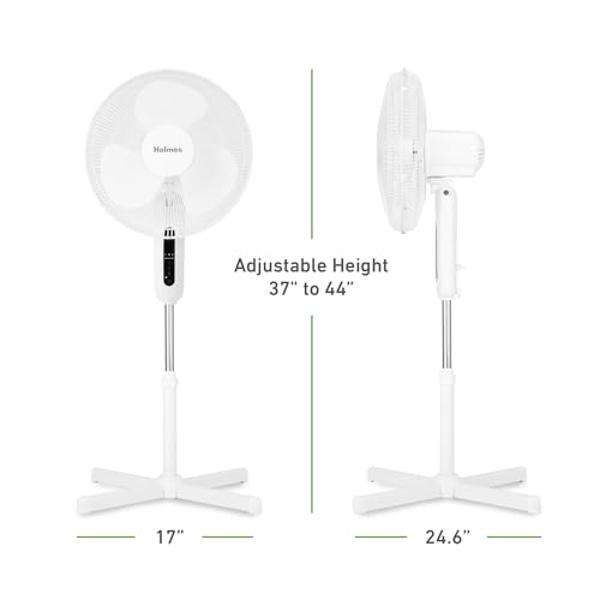 Comfort Zone Stand Fan, 16 inch Pedestal Fan for Bedroom, 3 Speed Floor Fan, 90 Degree Oscillation, Adjustable Height, Adjustable Tilt, Oscillating Air Circulator, Quiet Fan for Ho