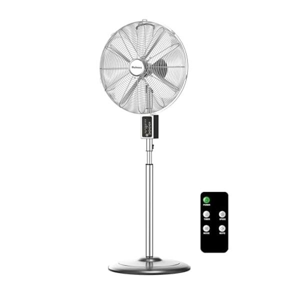HOLMES BIG BREEZE 16" Stand Fan, Powerful Airflow, 80° Oscillation, 3 Speeds, 6 Blades, Adjustable Height, 30° Head Tilt, Ideal for Home, Bedroom, Gym or Office, Black