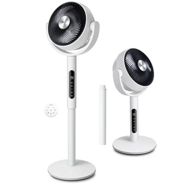 Levoit Standing Fan for Bedroom, CirculAir 120° Oscillating, Quite 20dB, 9 Speeds, 4 Modes, DC Motor, 2 in 1 Pedestal & Tabletop, 82ft, Remote Control, Sensor, 9H Timer, 908CFM Ult