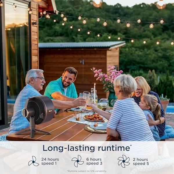 Shark FlexBreeze - Indoor & Outdoor Fan, Corded and Cordless, 2-in-1 Oscillating Pedestal and Tabletop, Up to 24-Hr Battery, FA202