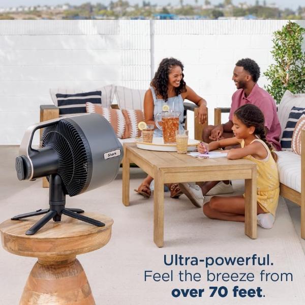 Shark FlexBreeze Pro Mist Fan — Indoor & Outdoor, Integrated Misting, Pedestal to Tabletop, Corded or Cordless, Up to 24-Hr Battery, Oscillating, Charcoal Grey, FA302 (2025 Release