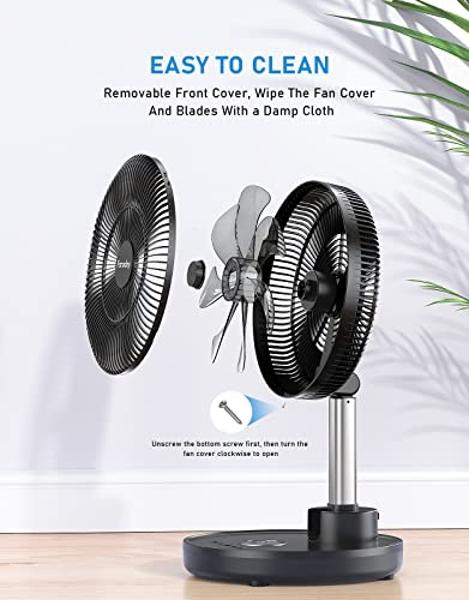 PELONIS AeroFan Pedestal Air Circulator for Bedroom – Oscillating Standing Fan with Remote Control, LED Display, 9 Speeds, 20dB, 9H Timer, DC Motor, 135° + 100° Auto Oscillation, A