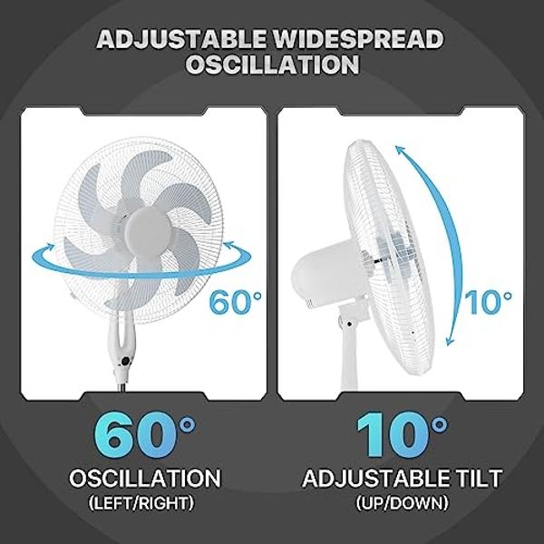 QUALORI Fan Collapsible Fan for Traveling Portable Foldaway Fan Rechargeable Portable Folding Travel Fans Portable Pedestal Standing Fan Foldable Travel with 7200Mah Battery for Be