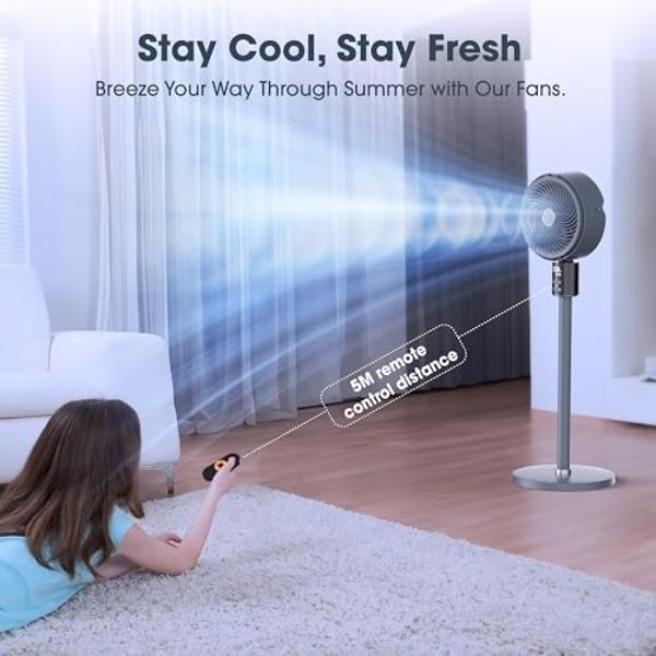 FUGOO 30'' Oscillating Pedestal Fan With Brushless DC Motor, Large Air Flow range From 3200CFM to 8800CFM, 4-Speed Heavy Duty Industrial Floor Fans for Factory, Commercial, Garage,