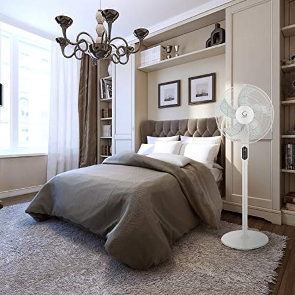 Genesis High Velocity 16 Inch DC Stand Fan with Super Silent Technology, and Remote