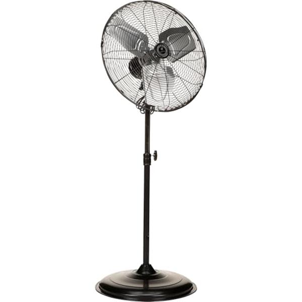 TPI Corporation CACU-20-P Air Circulator Commercial Pedestal Fan - 120v High Velocity Standing Fan for Versatile Use - Single Phase Non oscillating Aluminum Blade Fan - UL/C-UL Lis