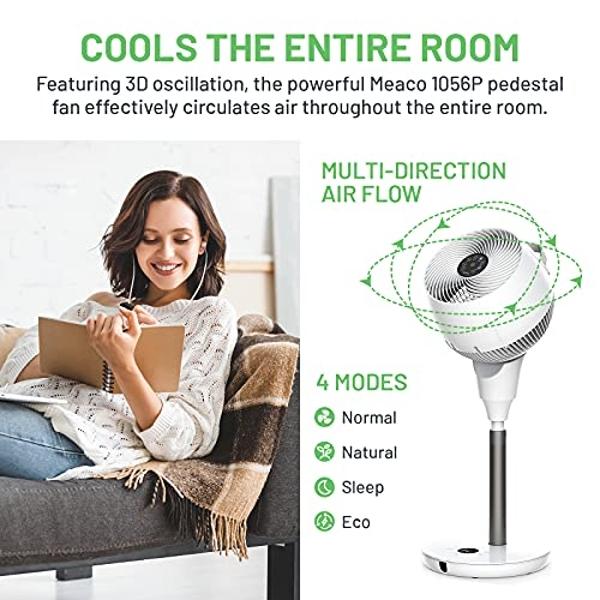 Meaco MeacoFan 1056P Pedestal fan, Air Circulator Award-winning, super-quiet, energy-efficient pedestal fan for bedroom and general home use