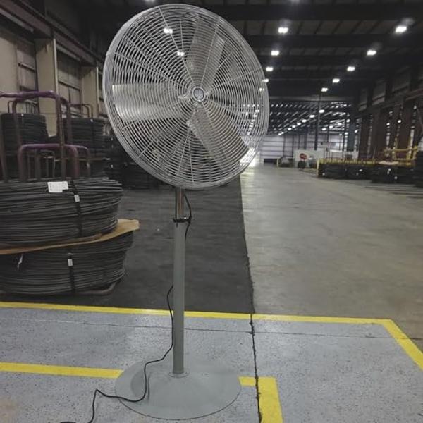 Rowenta, Pedestal Fan, Turbo Silence Standing Floor Fan with Remote, 53 Inches, Ultra Quiet Fan for Bedroom, Oscillating, Portable, 5 Speeds, Refresh Up to 23-Feet VU5870, White, I