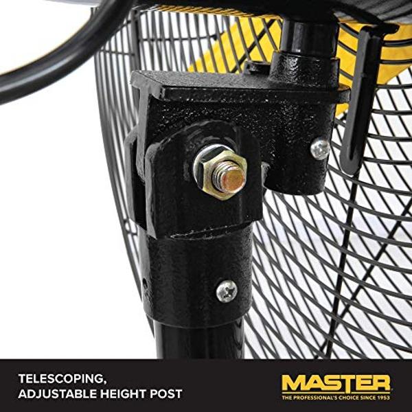 Master High Velocity Oscillating Pedestal Fan, 3 Speed Portable Metal Standing Fan with Adjustable Height - Powerful & Efficient Cooling, 24 Inch