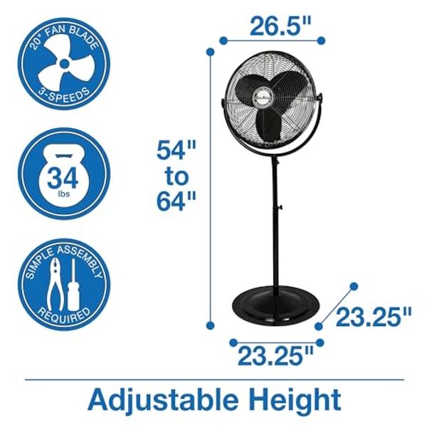 Air King 9420 20-Inch Industrial Grade Pedestal Fan