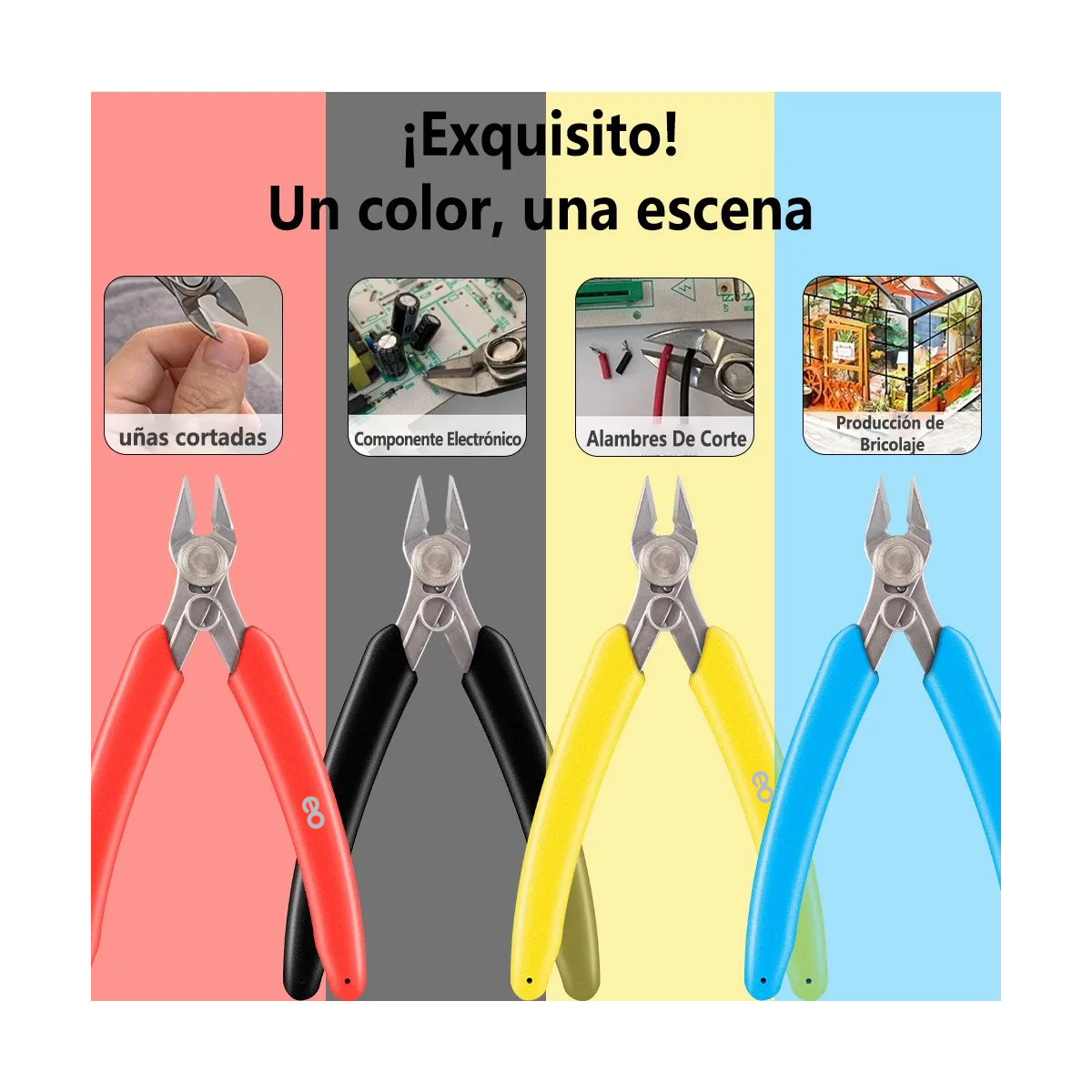 Set 4 Pinzas De Micro Corte Electrónica Corte De Cable