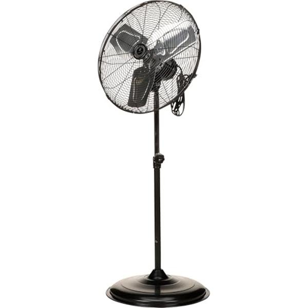 TPI Corporation CACU-20-P Air Circulator Commercial Pedestal Fan - 120v High Velocity Standing Fan for Versatile Use - Single Phase Non oscillating Aluminum Blade Fan - UL/C-UL Lis