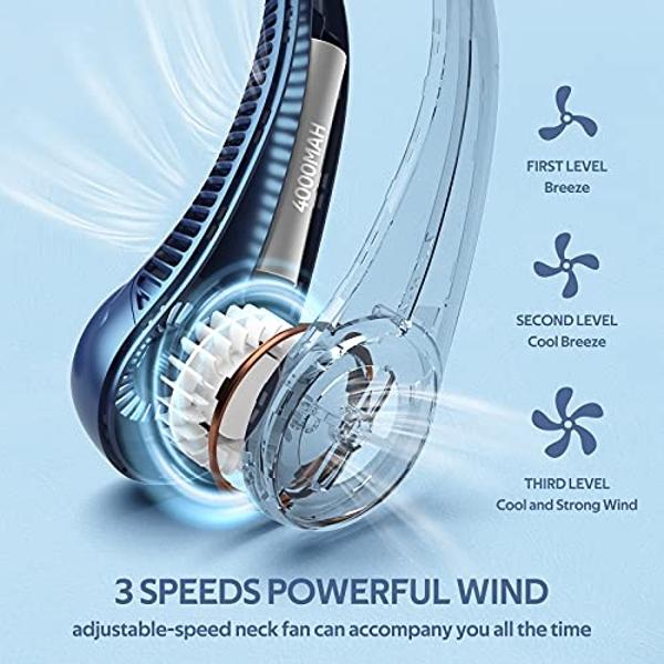 Koonie USB Desk Fan, Strong Wind Ultra Quiet Small Personal Fan with 180° Tilt Folding and 3 Speeds Adjustable, USB-C Corded Powered Mini USB Fan for Office Desktop Bedroom White, 