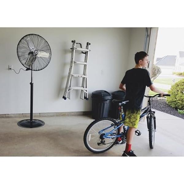 TPI Corporation CACU-20-P Air Circulator Commercial Pedestal Fan - 120v High Velocity Standing Fan for Versatile Use - Single Phase Non oscillating Aluminum Blade Fan - UL/C-UL Lis