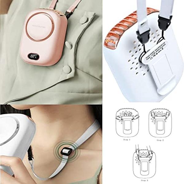 AOCOOLFAN Portable Neck Fan, Mini Small Personal Handheld Fan USB Rechargeable 3 Speed for Girls Boys Woman Eyelash Travel Home Office Outdoor (Pink)