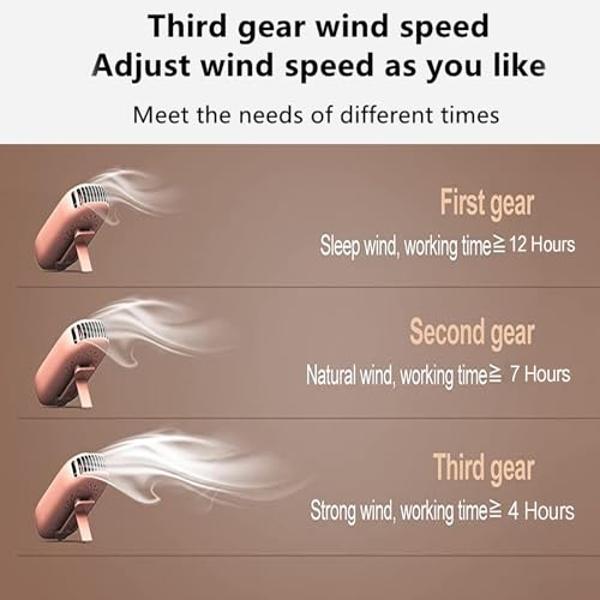 AOCOOLFAN Portable Neck Fan, Mini Small Personal Handheld Fan USB Rechargeable 3 Speed for Girls Boys Woman Eyelash Travel Home Office Outdoor (Pink)