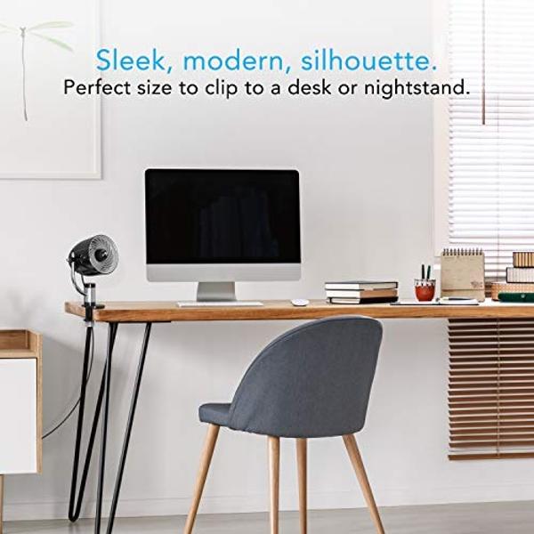 Vornado Pivot Clip Personal Air Circulator Fan with Multi-Surface Clip, Quiet Portable Fan for Office or Bedroom, 3 Speeds, Black
