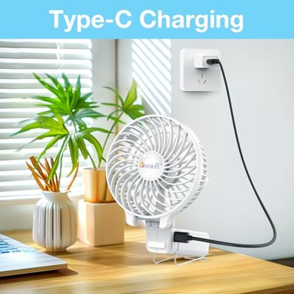 VersionTECH. Portable Handheld Fan, Powerful+Durable+4000mAh+180° Foldable, Mini Table Fans with USB Rechargeable Battery Operated Cooling Accessories for Personal Use, Travel, Off