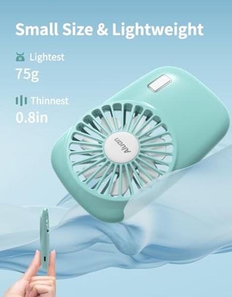 Aluan Handheld Mini Fan Powerful Small Personal Portable Speed Adjustable USB Rechargeable Eyelash Fan for Kids Girls Boys Woman Man Home Office Outdoor Travel