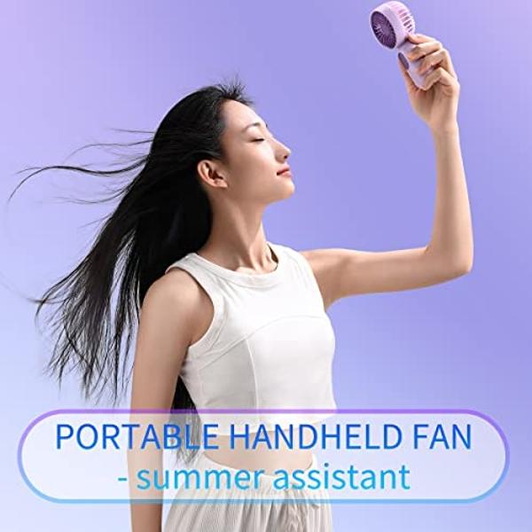 Mini Portable Fan 3 Pack, Cute Handheld Battery Operated Lightweight Small Personal Fan with 3 Speeds and USB Rechargeable Eyelash Fans for Stylish Girl Kids Women Men Office Outdo