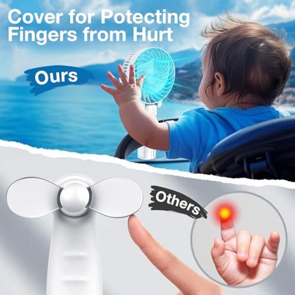VersionTECH. Portable Handheld Fan, Powerful+Durable+4000mAh+180° Foldable, Mini Table Fans with USB Rechargeable Battery Operated Cooling Accessories for Personal Use, Travel, Off